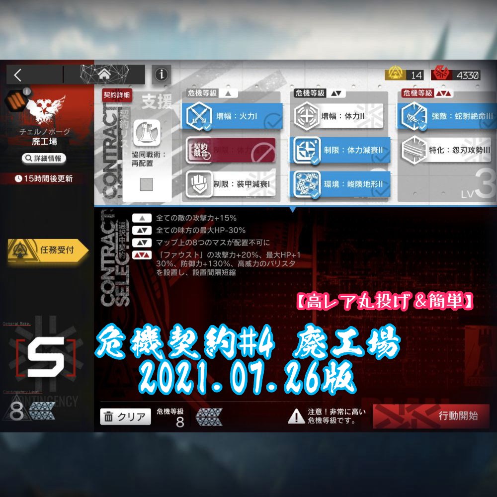 危機契約#4 廃工場 2021.07.26版 【高レア丸投げ＆簡単】