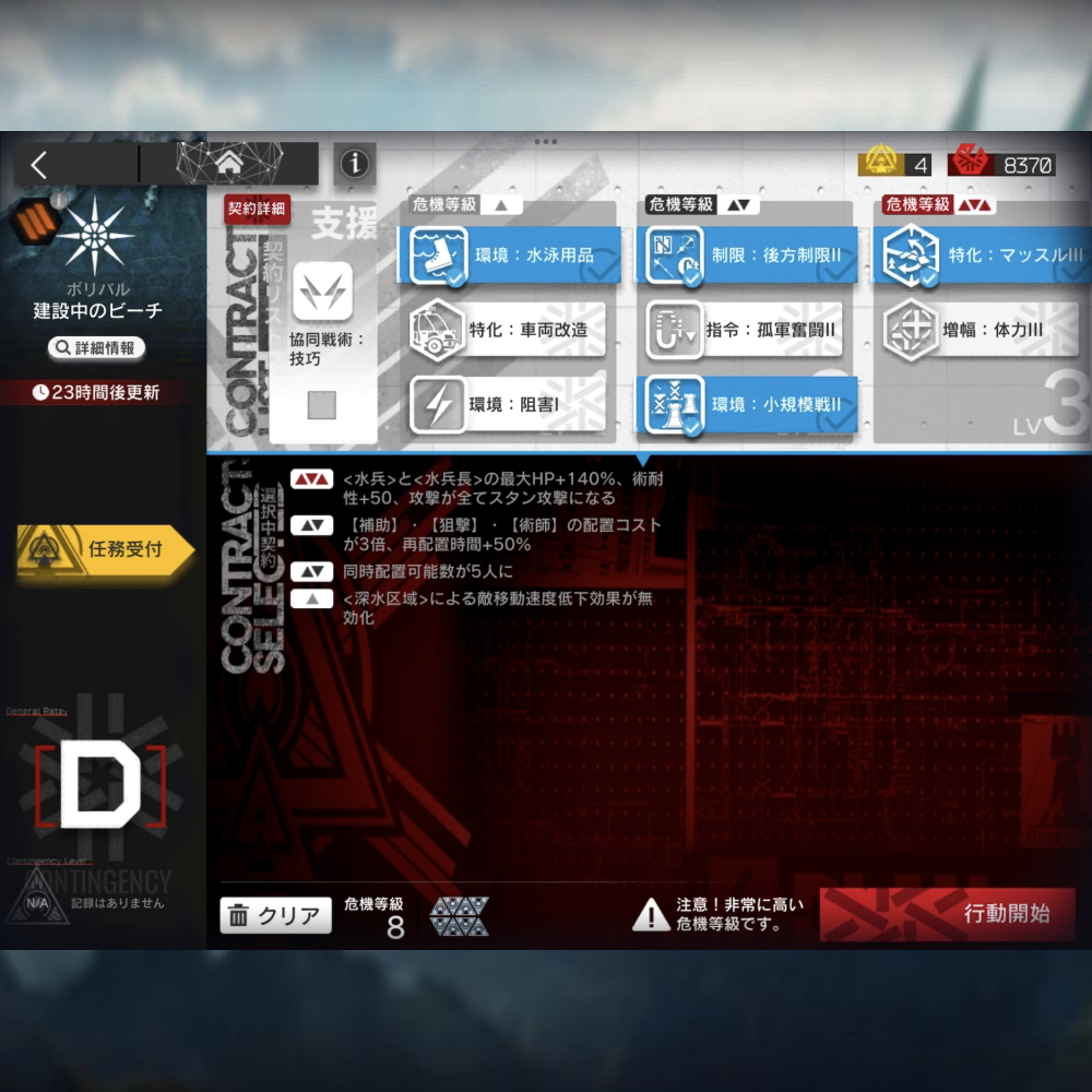 危機契約#12 建設中のビーチ 2023.10.07版 高レア攻略 【簡単5人8手、ほぼ配置するだけで等級8+挑戦任務】