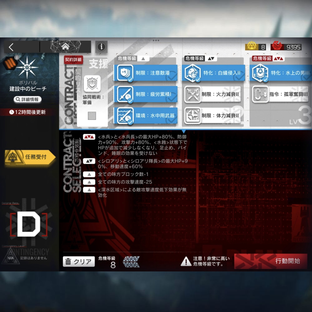 危機契約#12 建設中のビーチ 2023.10.12版 高レア攻略 【簡単5人4手、配置するだけで等級8+挑戦任務】