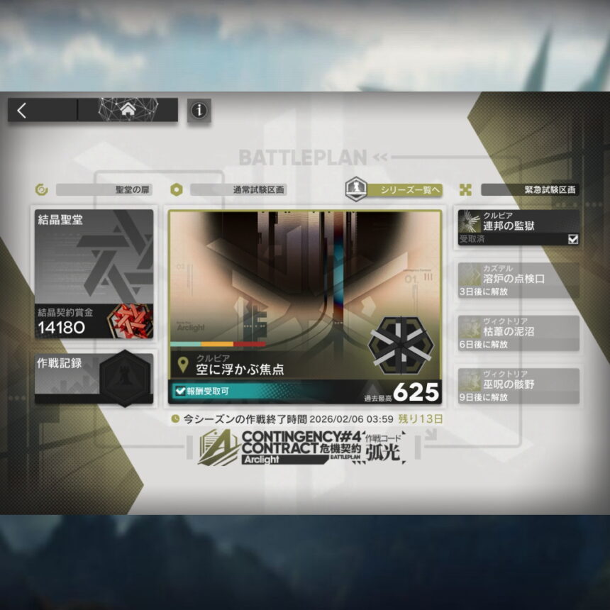 危機契約#4 クルビア「空に浮かぶ焦点」 高レア攻略 【簡単6人、スコア620+勲章加工】