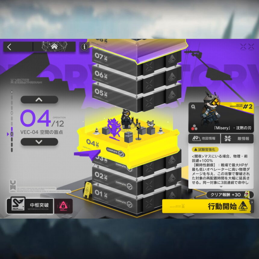 アークナイツ 鋒矢突破#2 VEC-04 高レア攻略 【置くだけ簡単】